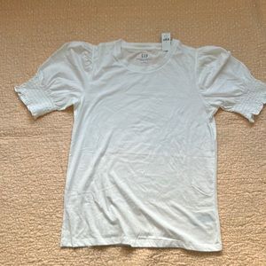 GAP White Organic Cotton Vintage Puff Sleeve T-Shirt NWT